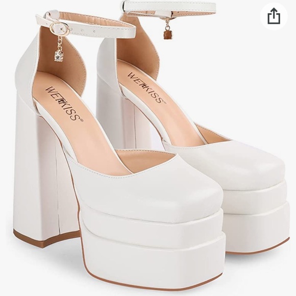 White Platform Heels - Picture 4 of 4